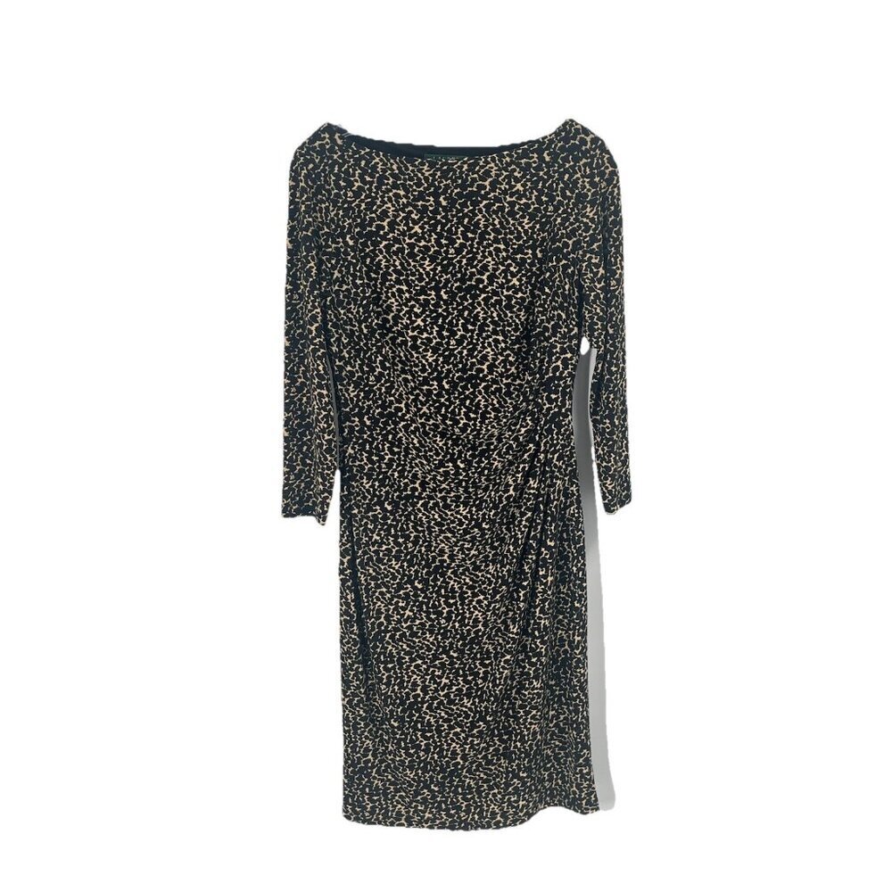 Lauren Ralph Lauren Animal Print Long Sleeve Dress Quiet Luxury Sz 8